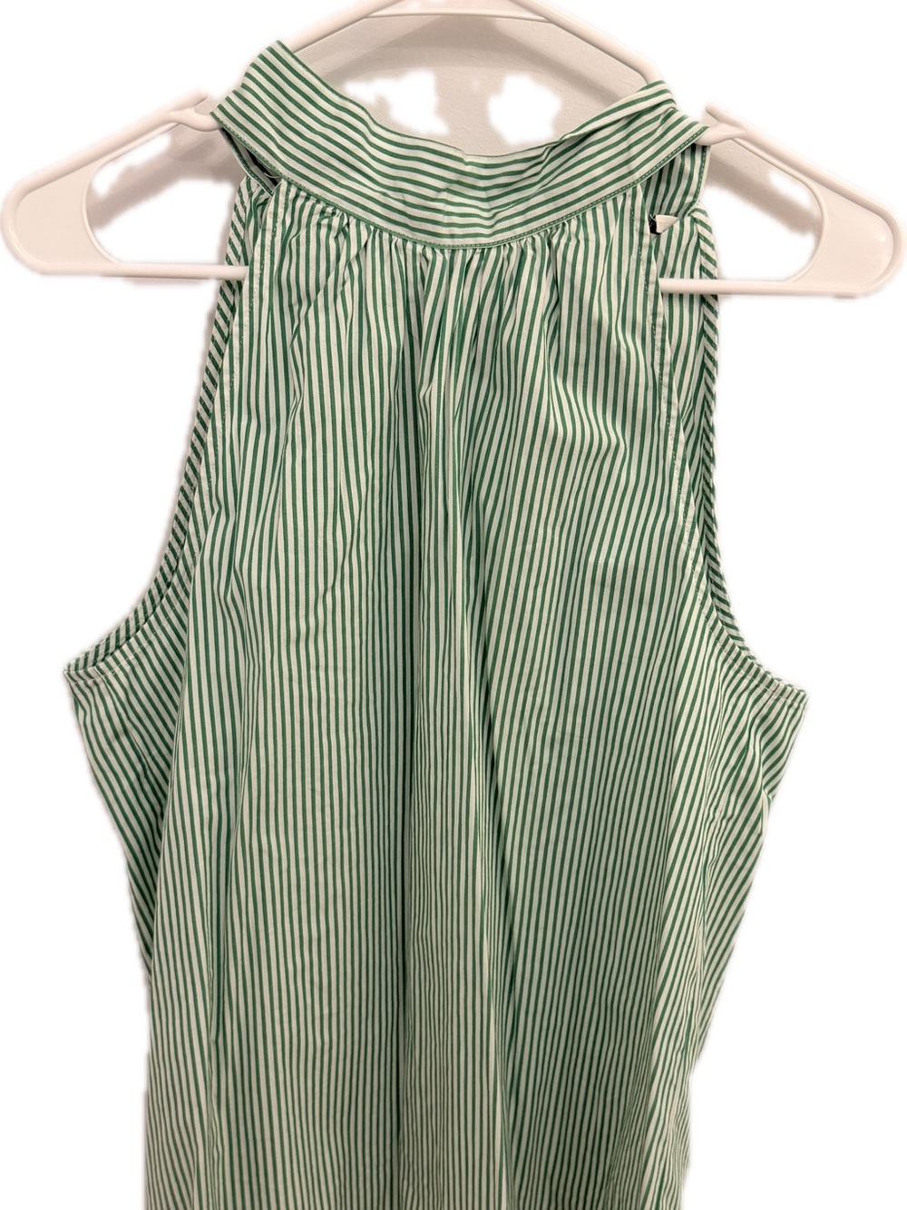 J. Crew Green and White Striped Halter Camisole